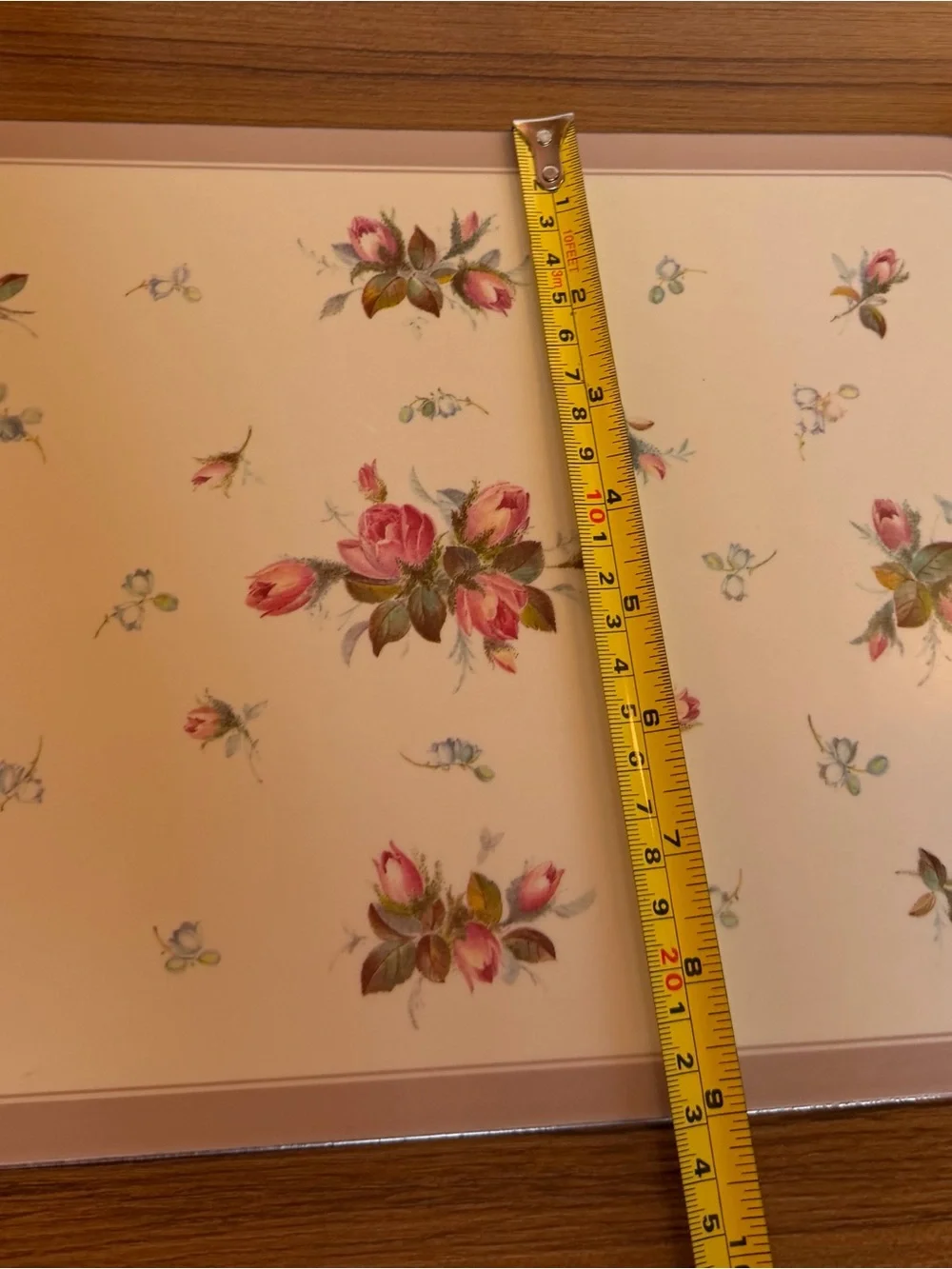 VTG Pimpernel Rosebud Placemats Set of 4 Cork Back Hardboard Pink English Rose
